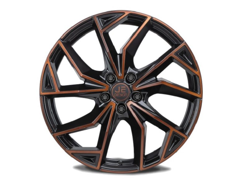 Llanta JE DESIGN Rubi Copper-R 7.5x18" ET45 5x112 negro satinado, cara cobre