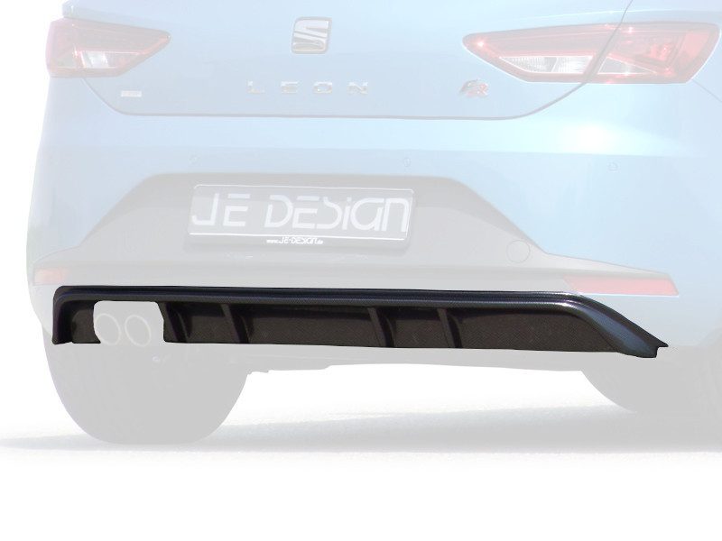 Faldón trasero JE DESIGN efecto carbono Seat Leon 5F FR 3 y 5 puertas (11/2012–12/2016) (ref. JE5F35FRCL)