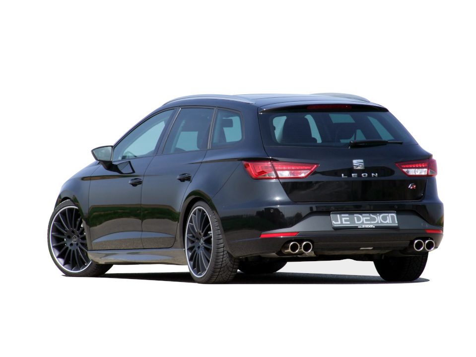 Silencioso trasero JE DESIGN inox Seat Leon 5F ST FR 132 y 135 kW, 2 salidas de 80 mm por lado