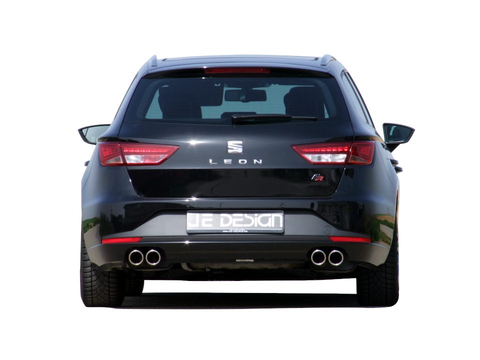 Silencioso trasero JE DESIGN inox Seat Leon 5F ST FR 132 y 135 kW, 2 salidas de 80 mm por lado
