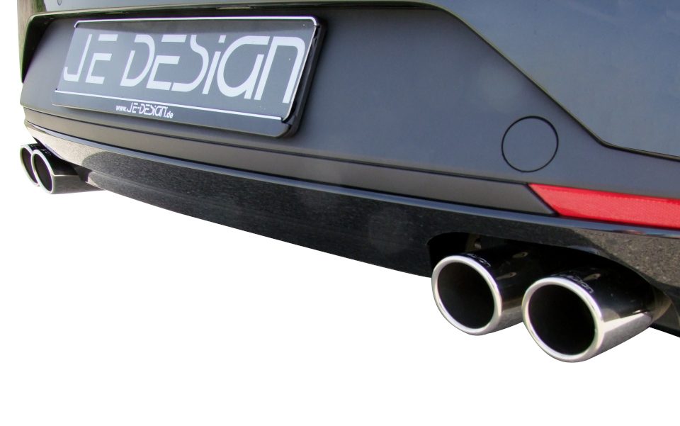 Silencioso trasero JE DESIGN inox Seat Leon 5F ST FR 132 y 135 kW, 2 salidas de 80 mm por lado