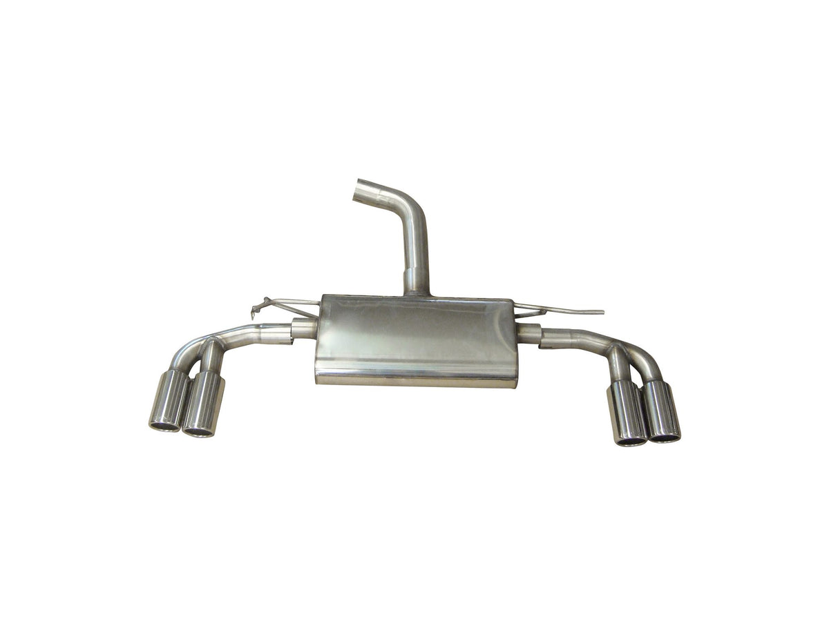 Silencioso trasero JE DESIGN inox Seat Leon 5F hasta 110 kW, 2 salidas de 80 mm por lado (no ST)