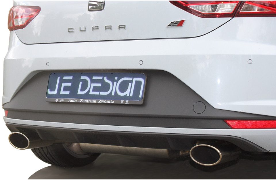 Escape con válvulas JE DESIGN Seat Leon 5F Cupra, salidas de 140 x 90 mm, para faldón original (homologación CE)