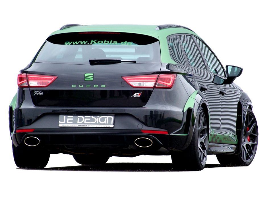 Escape con válvulas JE DESIGN Seat Leon 5F Cupra ST, salidas de 160 x 90 mm, para faldón original (homologación CE)