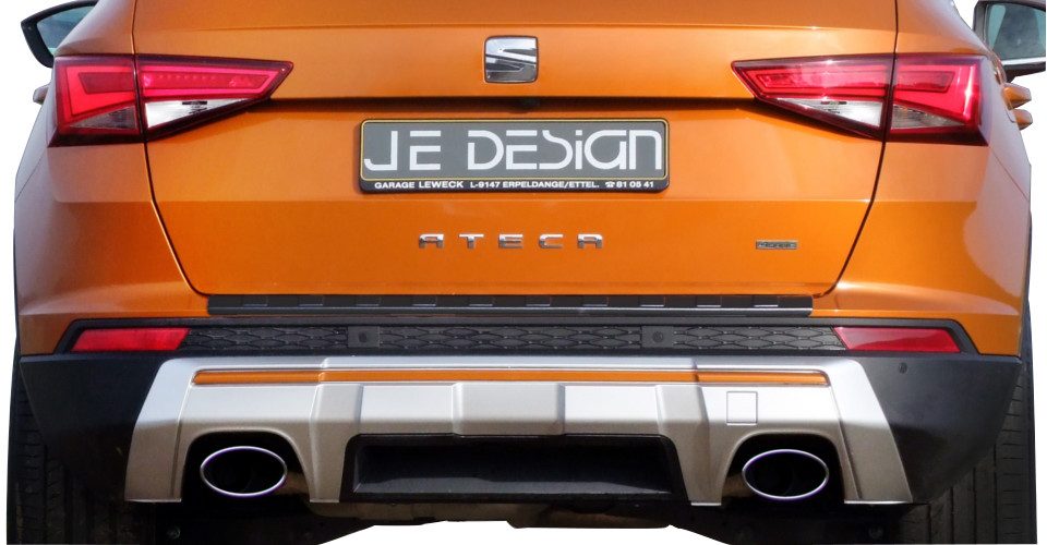 Silencioso trasero izquierdo JE DESIGN Seat Ateca 5FP 4WD 2.0 TDI 110/140 kW, salida de 160 x 90 mm por lado