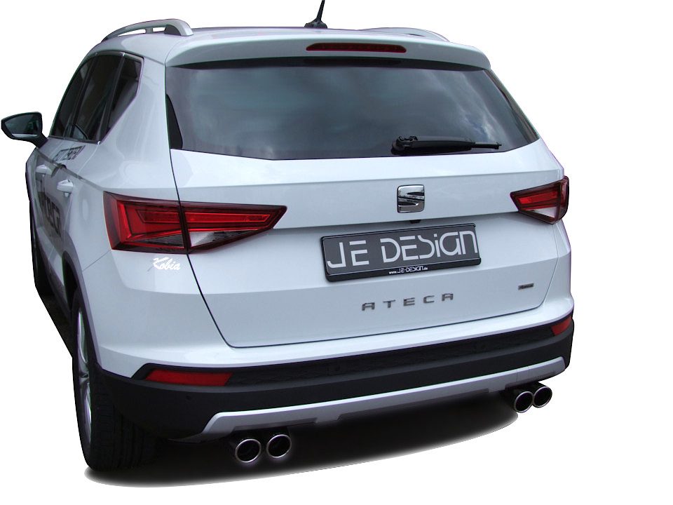 Media línea de escape JE DESIGN inox Seat Ateca 5FP 4WD 2.0 TSI 140 kW, 2 salidas de 80 mm por lado
