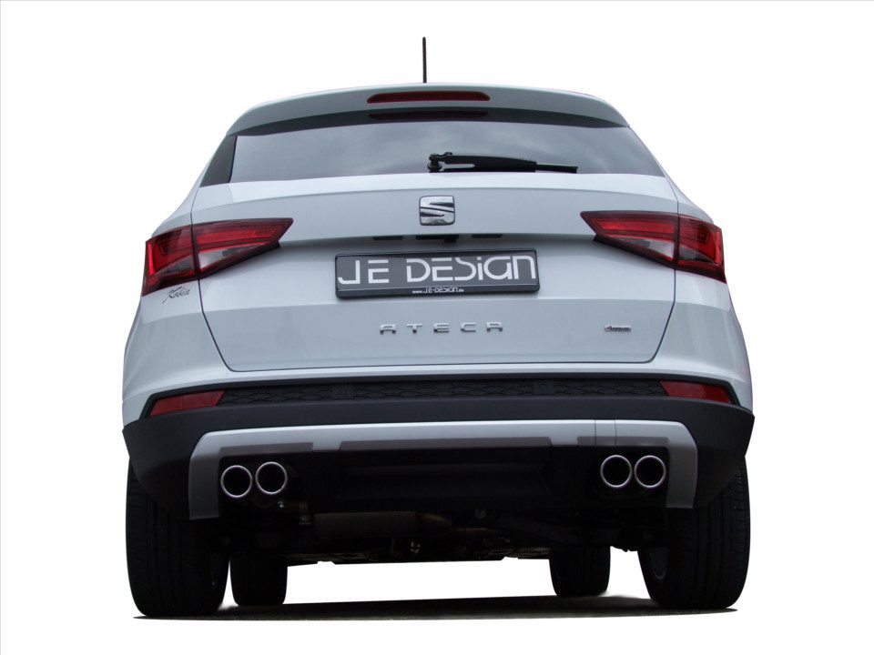 Silencioso trasero izquierdo JE DESIGN Seat Ateca 5FP 4WD 2.0 TDI 110/140 kW, 2 salidas de 80 mm por lado