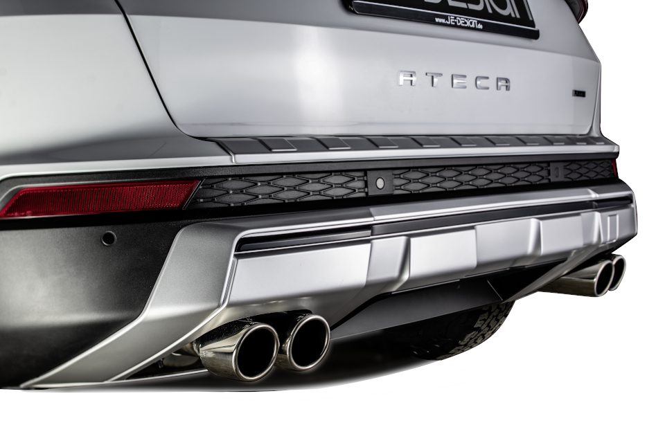 Silencioso trasero izquierdo JE DESIGN Seat Ateca 5FP 4WD 2.0 TDI 110/140 kW, 2 salidas de 80 mm por lado