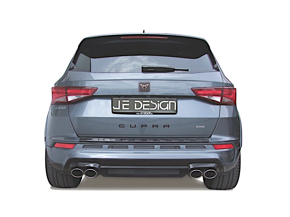 Escape con válvulas JE DESIGN Cupra Ateca 5FP hasta 265 kW, 2 salidas de 106 x 71 mm por lado