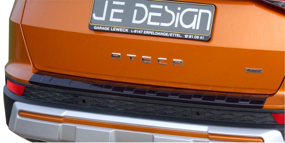 Protector del borde de carga JE DESIGN negro brillo Seat / Cupra Ateca 5FP (adhesivo)