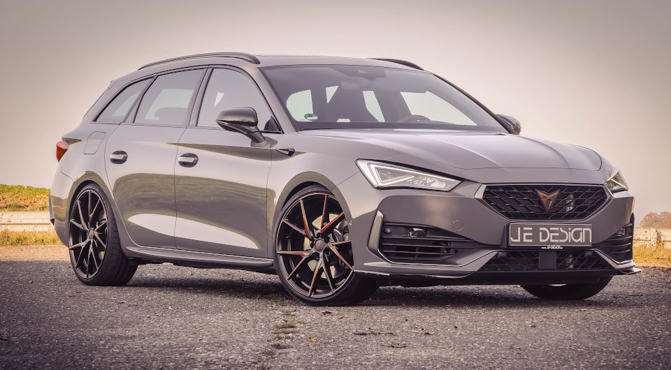 Spoiler delantero JE DESIGN de 2 piezas negro brillo Cupra Leon KL y ST (no restyling 2025)