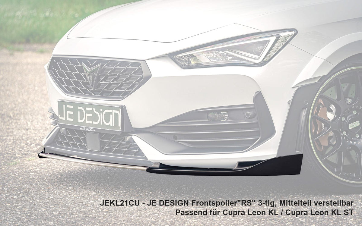 Spoiler delantero JE DESIGN «RS» de 3 piezas con parte central regulable Cupra Leon KL y ST