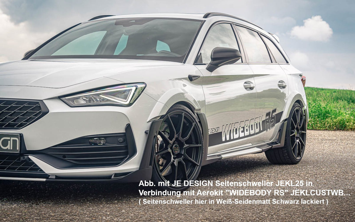 Taloneras JE DESIGN negro brillo Cupra Leon KL y ST (incluido restyling 2025)