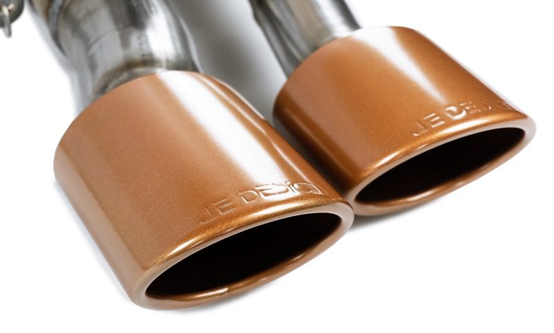 Escape con válvulas JE DESIGN Cupra Leon KL Sportstourer, 4 salidas ovaladas color cobre de 106 x 71 mm (homologación CE)