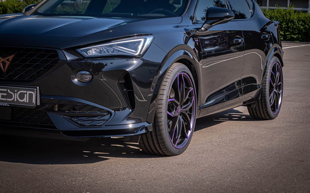 Spoiler delantero JE DESIGN de 2 piezas negro brillo Cupra Formentor KM (no restyling)