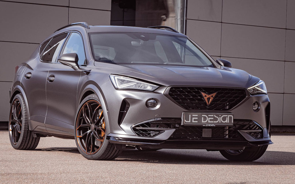Spoiler delantero JE DESIGN de 2 piezas negro brillo Cupra Formentor KM (no restyling)