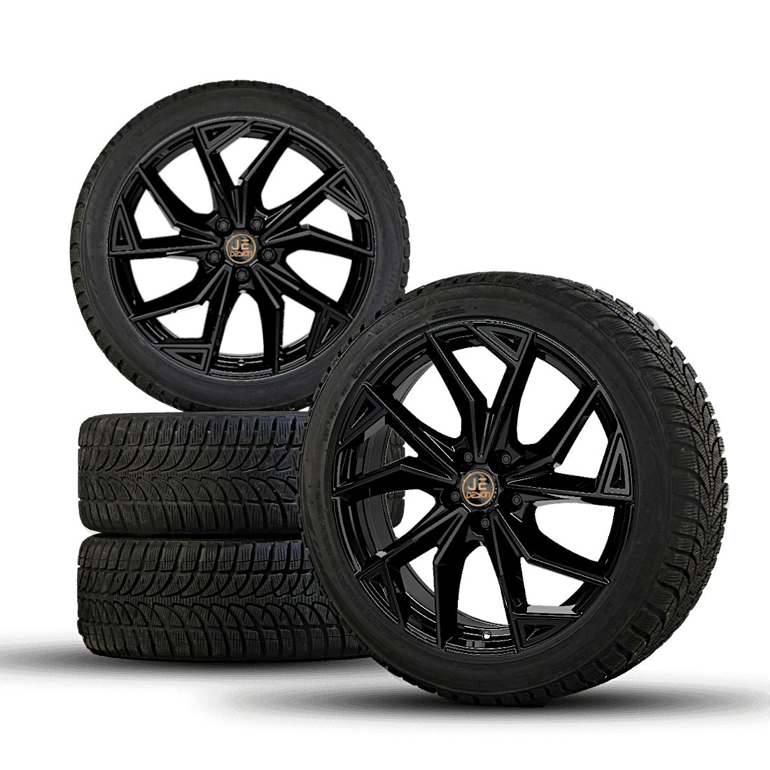 Juego de 4 ruedas completas de verano JE DESIGN Rubi negro brillo con muelles de rebaje, Cupra Tavascan 2WD