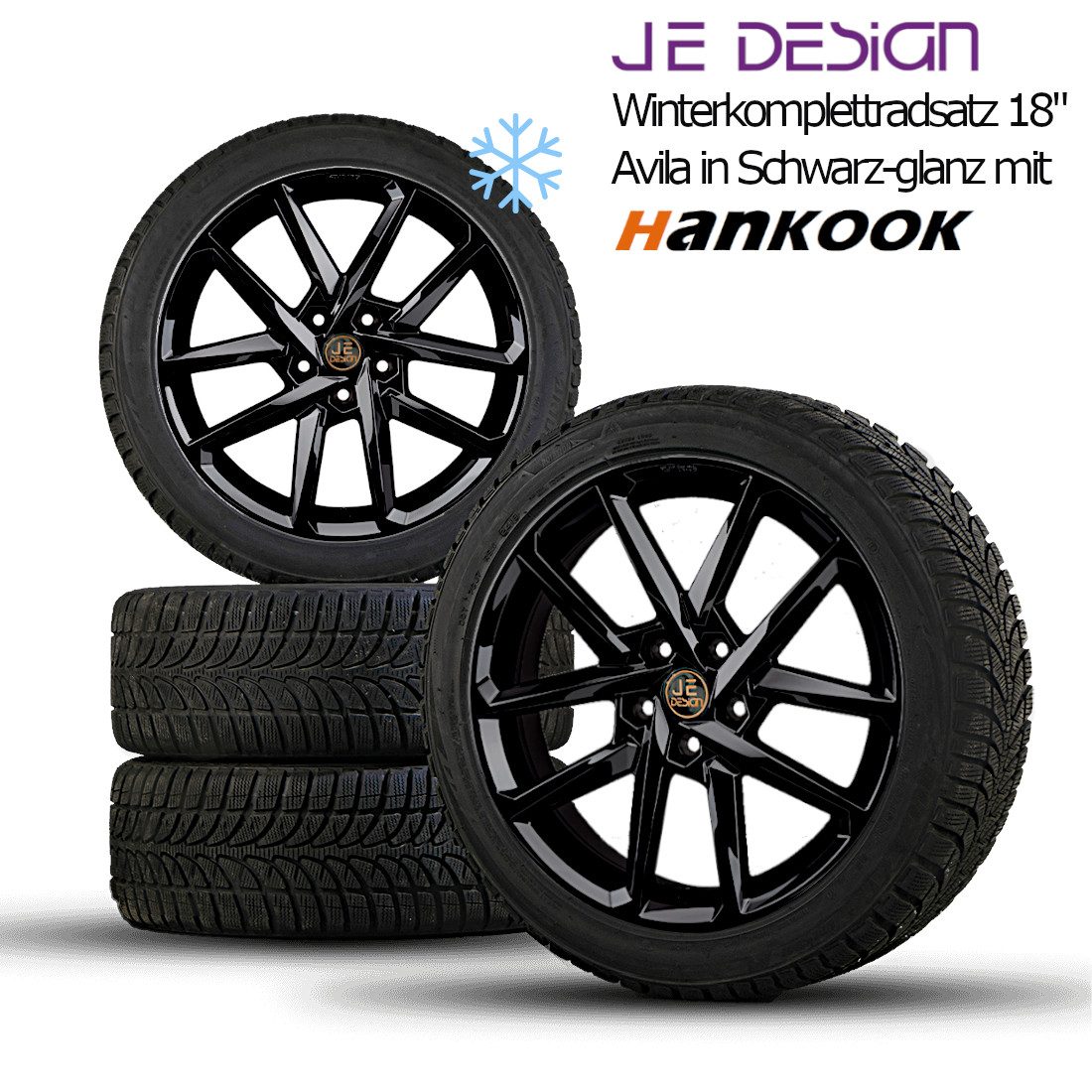 Juego de 4 ruedas completas de invierno JE DESIGN Avila 18" negro con Hankook, Cupra Born K1 (no 77/82 kWh ni VZ 240 kW)
