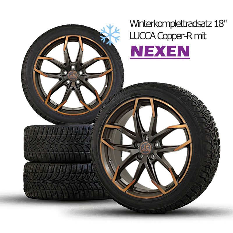Juego de 4 ruedas completas de invierno JE DESIGN Lucca Copper-R 18" con Nexen, Cupra León KL (incluidos ST e híbrido enchufable)
